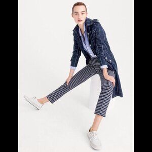 NWOT J. Crew Martie Slim Cropped Pant in Bi-Stretch Navy/White Gingham